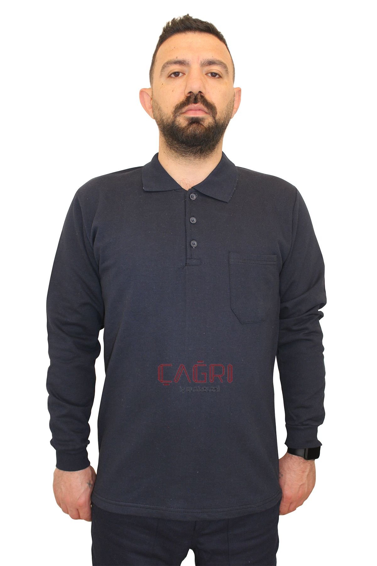 Polo Yaka Sweatshirt Lacivert Renk