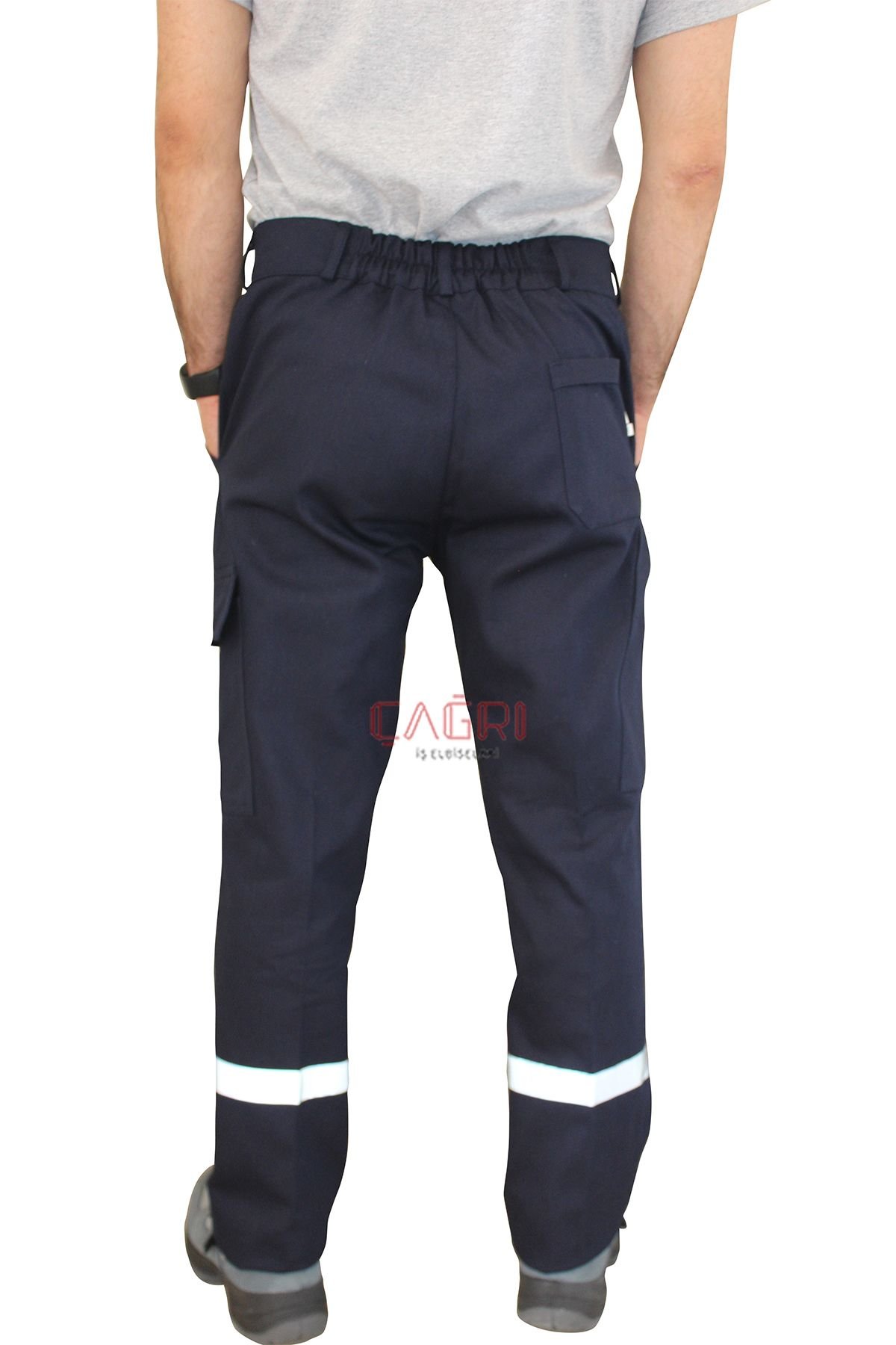 Yazlık İş Pantolonu  16/12 Gabardin Reflektörlü Lacivert Renk Pantolon