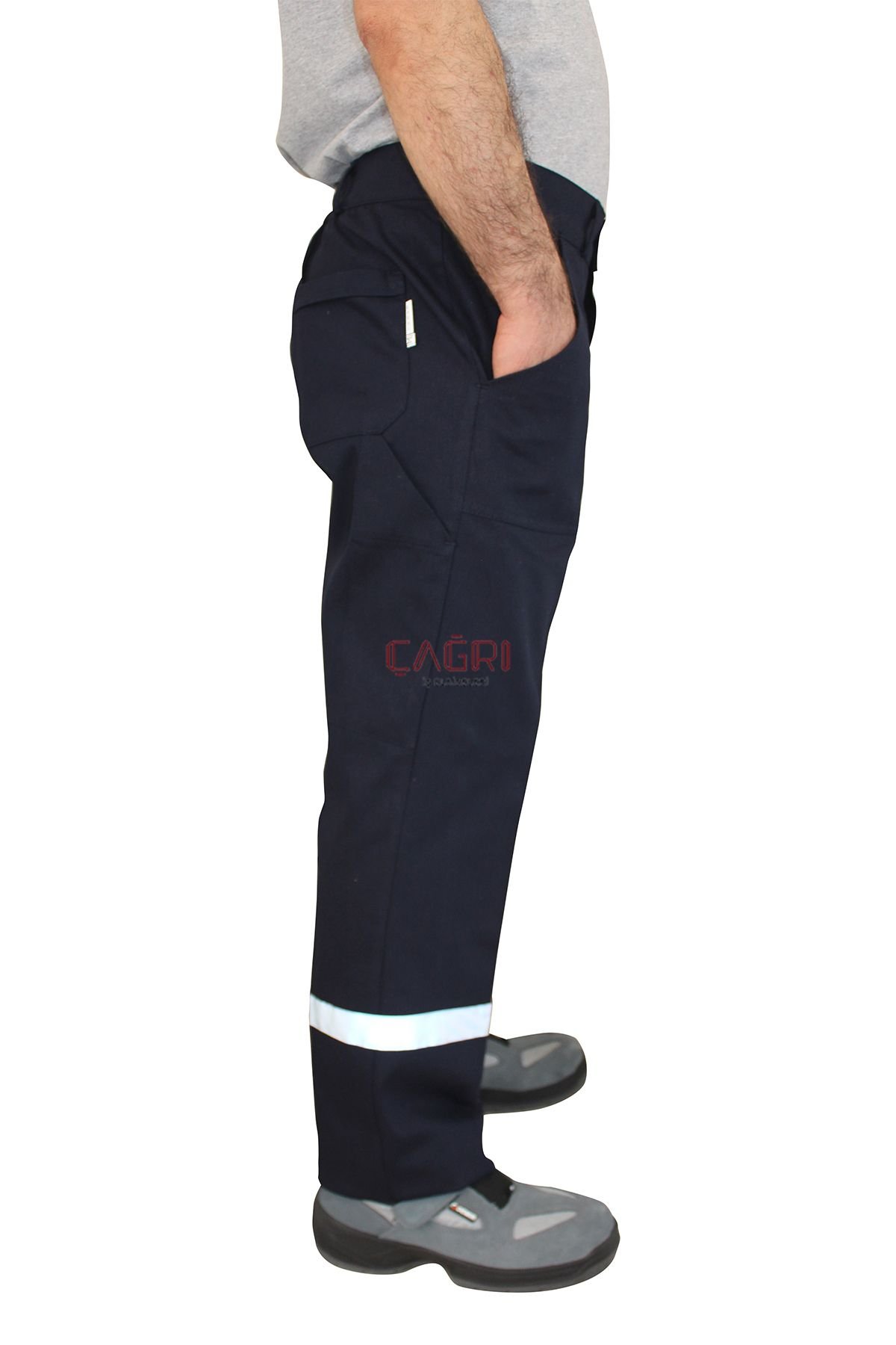 Yazlık İş Pantolonu  16/12 Gabardin Reflektörlü Lacivert Renk Pantolon